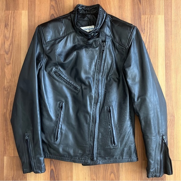 Vintage Harley Davidson Woman 70's Motorcycle Leather Jacket - Picture 3 of 5
